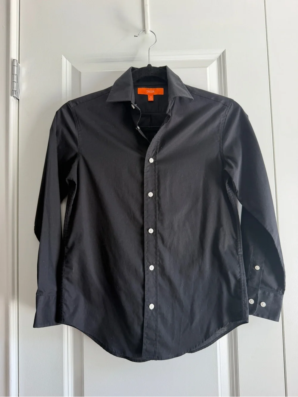 TALLIA Boys Solid Black Dress Shirt size 12